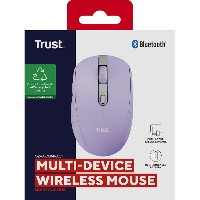 Мышь TRUST Ozaa Compact Multi-Device Wireless Purple (25384)