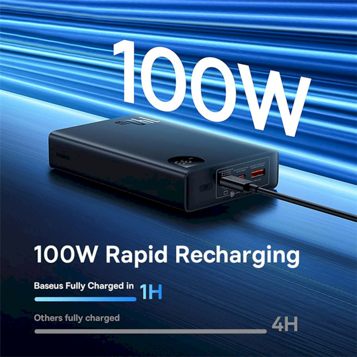 Повербанк BASEUS Adaman Digital Display Fast Charge Power Bank 140W 24000mAh Cluster Black (P10021508113-00)