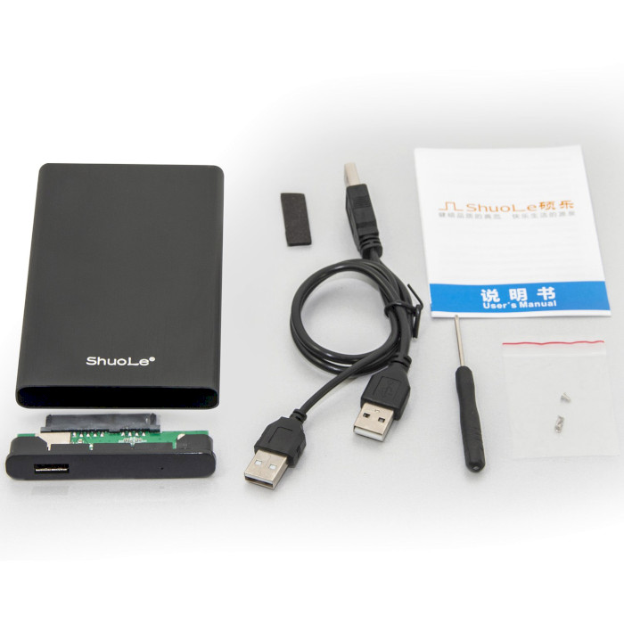 Карман внешний SHUOLE U25K 2.5" SATA to USB 2.0 Black