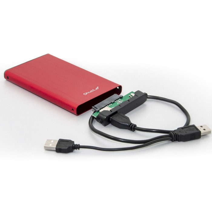 Карман внешний SHUOLE U25K 2.5" SATA to USB 2.0 Red