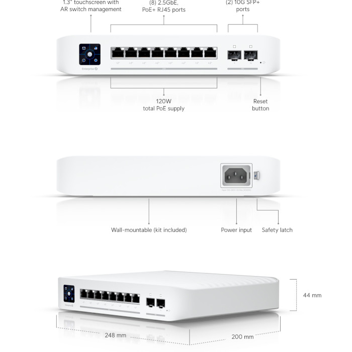 Комутатор UBIQUITI UniFi Switch Pro 8 PoE (USW-PRO-8-POE)