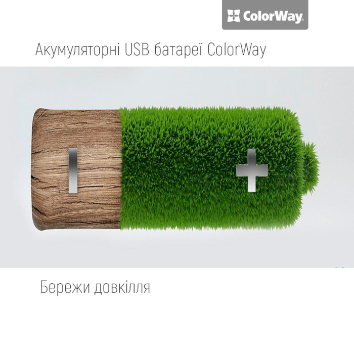 Акумулятор COLORWAY USB «Крона» 390mAh, Type-C заряджання (CW-UB9V-06)