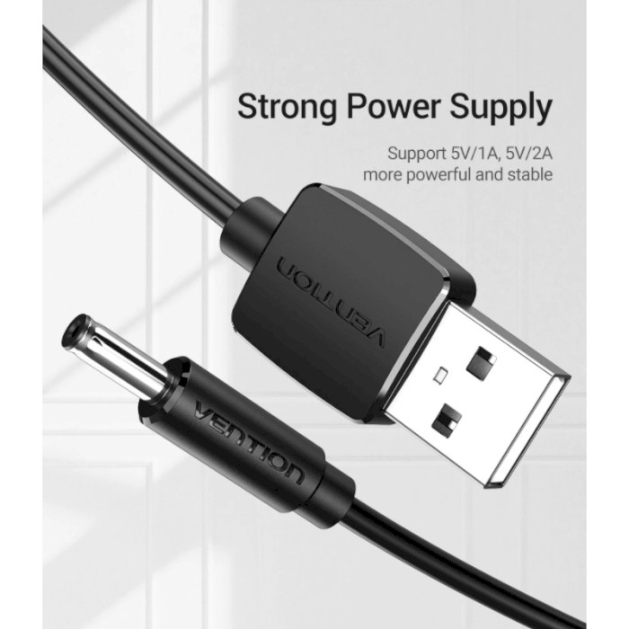 Кабель VENTION USB to DC 3.5mm Charging Cable 1м Black (CEXBF)
