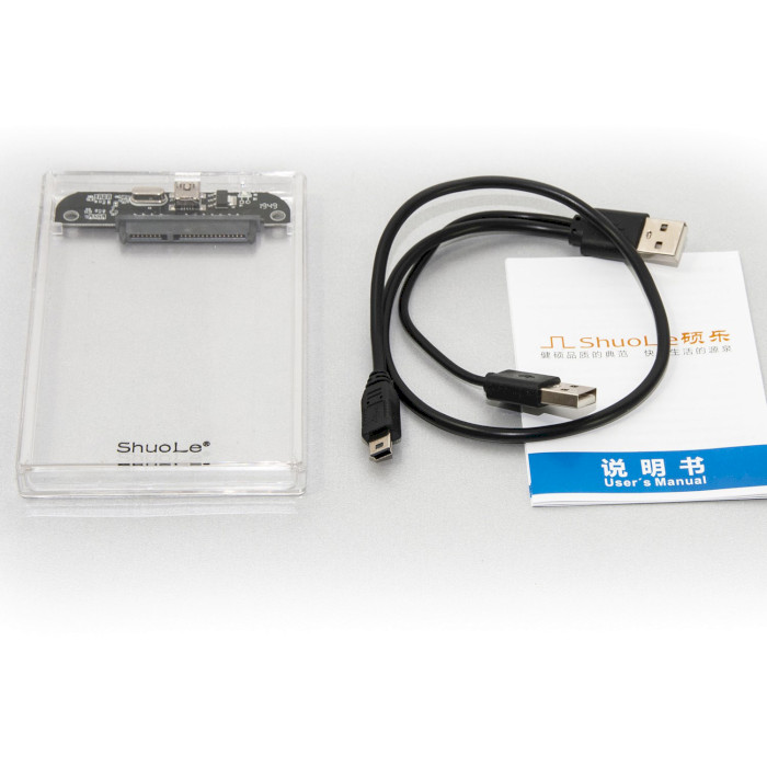 Кишеня зовнішня SHUOLE U25T 2.5" SATA to USB 2.0 Transparent