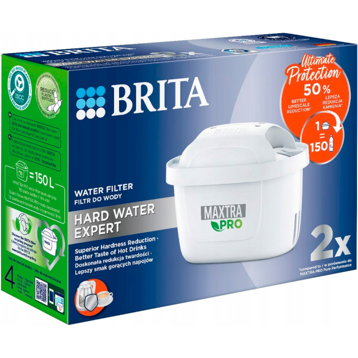 Комплект картриджів для фільтра-глека BRITA Maxtra Pro Hard Water Expert 2шт (1051767)