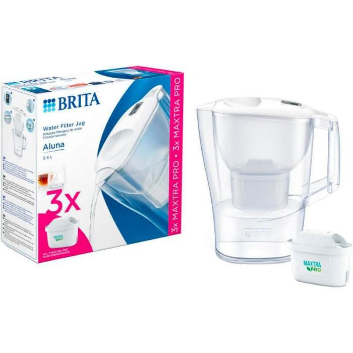 Фільтр-глечик для води BRITA Aluna Memo MXPro White 2.4л + 3 картриджа (1053054)