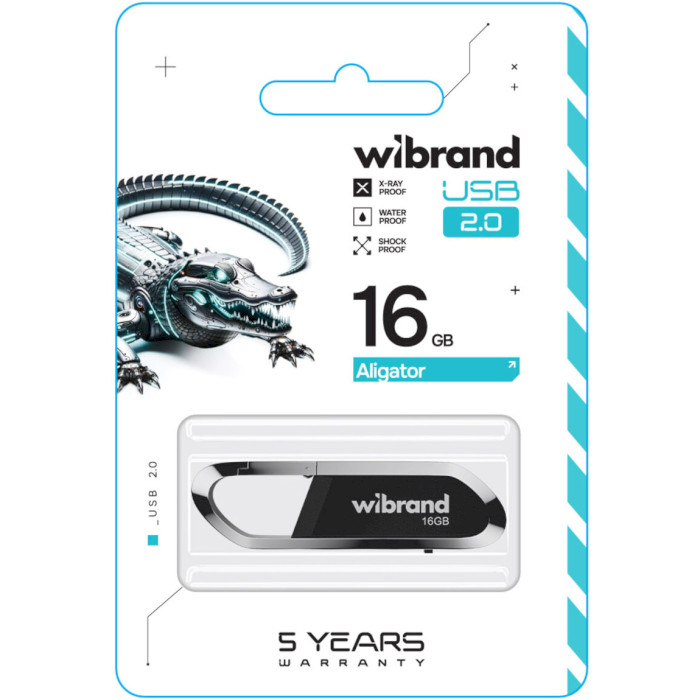 Флэшка WIBRAND Aligator 16GB USB2.0 Black
