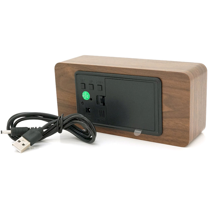 Годинник настільний VST 862 Wooden Brown (Green LED)