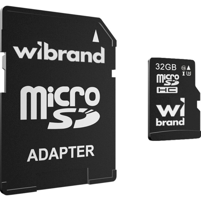 Карта пам'яті WIBRAND microSDHC 32GB UHS-I U3 Class 10 + SD-adapter (WICDHU3/32GB-A)