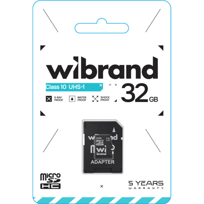Карта памяти WIBRAND microSDHC 32GB UHS-I Class 10 + SD-adapter (WICDHU1/32GB-A)