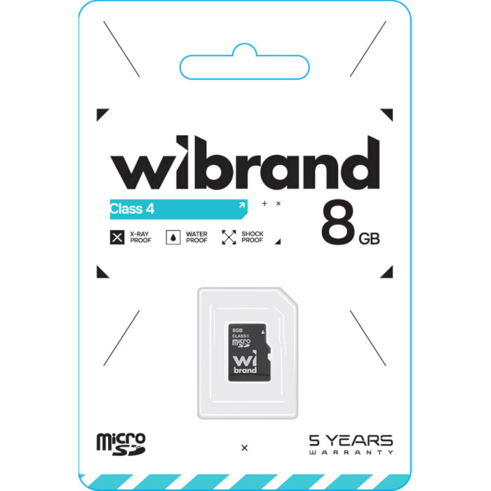 Карта пам'яті WIBRAND microSDHC 8GB Class 4 (WICDC4/8GB)