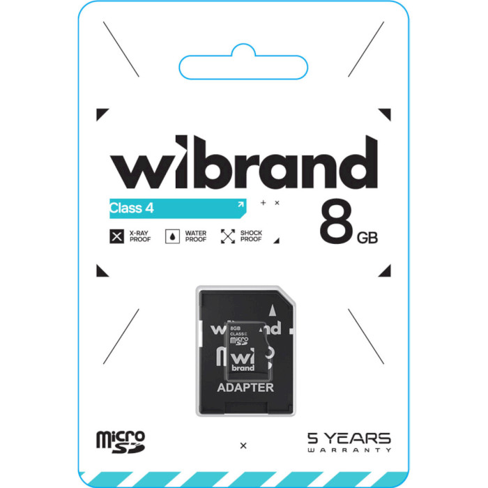 Карта пам'яті WIBRAND microSDHC 8GB Class 4 + SD-adapter (WICDC4/8GB-A)