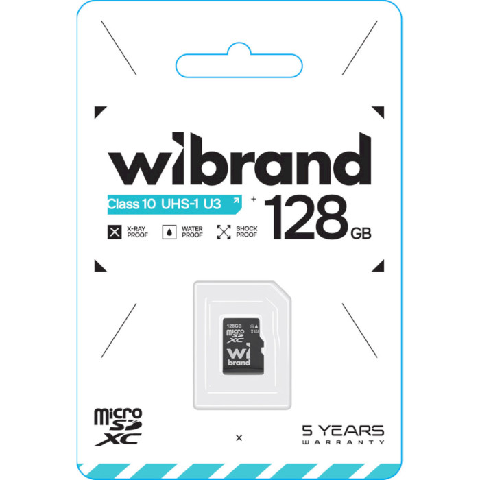 Карта пам'яті WIBRAND microSDXC 128GB UHS-I U3 Class 10 (WICDHU3/128GB)