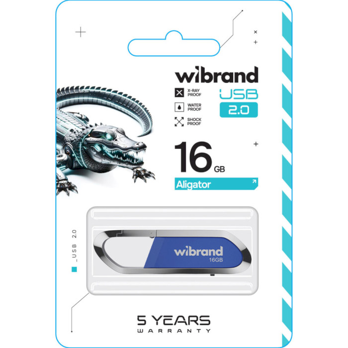 Флэшка WIBRAND Aligator 16GB USB2.0 Blue