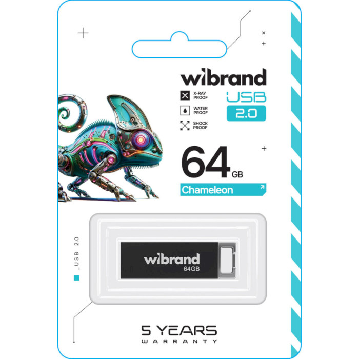 Флэшка WIBRAND Chameleon 64GB USB2.0 Black