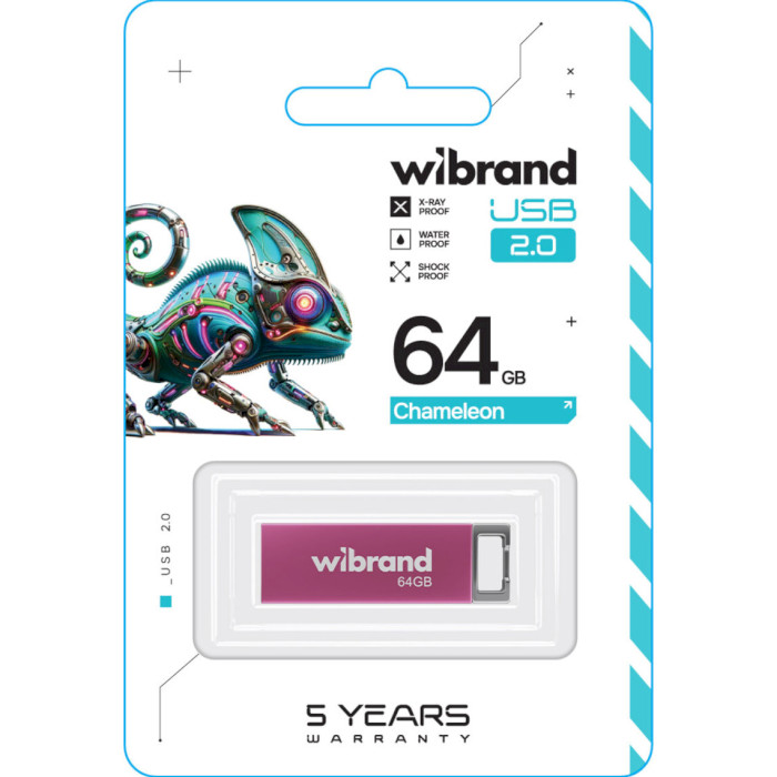 Флэшка WIBRAND Chameleon 64GB USB2.0 Pink