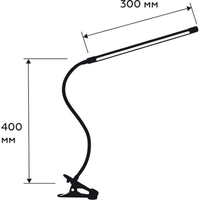 Лампа настільна на прищіпці EUROLAMP LED-TLP-5W Black