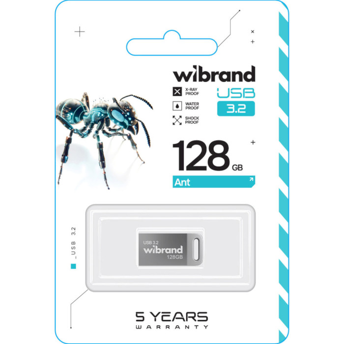 Флэшка WIBRAND Ant 128GB USB3.2 Silver