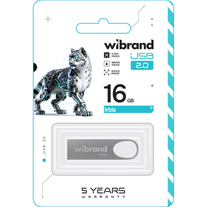 Флэшка WIBRAND Irbis 16GB USB2.0 Silver