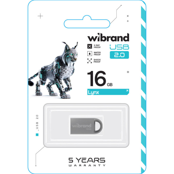Флэшка WIBRAND Lynx 16GB USB2.0 Silver