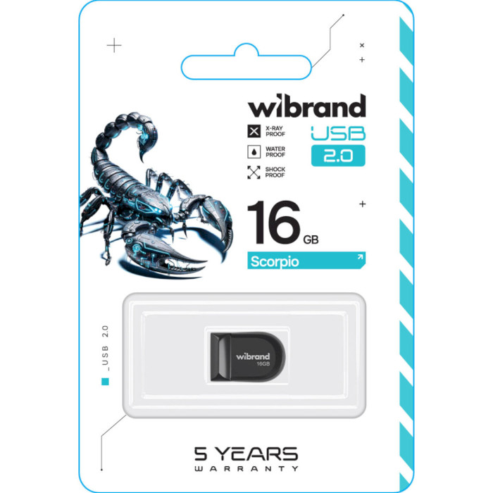Флэшка WIBRAND Scorpio 16GB USB2.0 Black