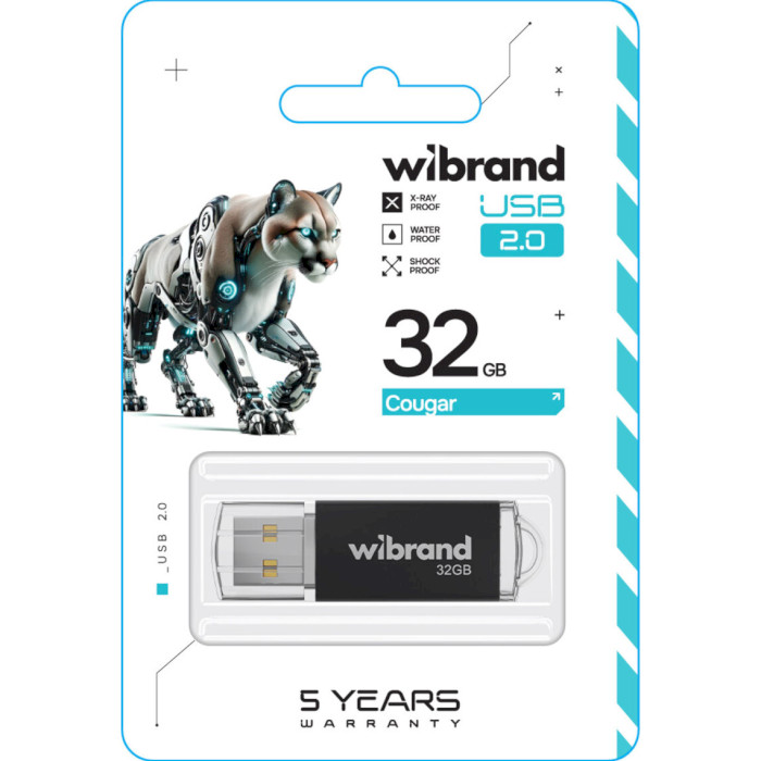 Флэшка WIBRAND Cougar 32GB USB2.0 Black