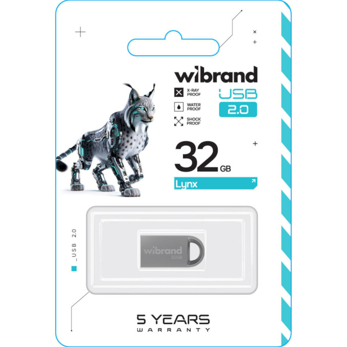 Флэшка WIBRAND Lynx 32GB USB2.0 Silver