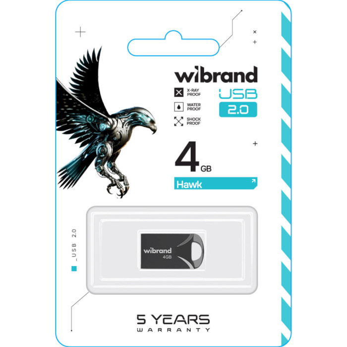 Флэшка WIBRAND Hawk 4GB USB2.0 Black