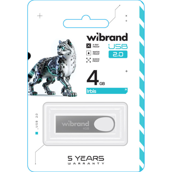 Флэшка WIBRAND Irbis 4GB USB2.0 Silver