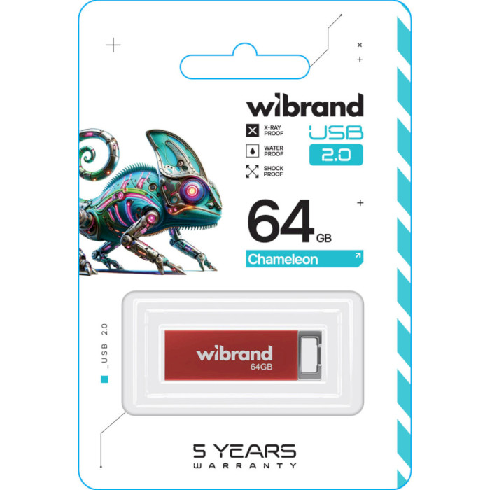 Флэшка WIBRAND Chameleon 64GB USB2.0 Red