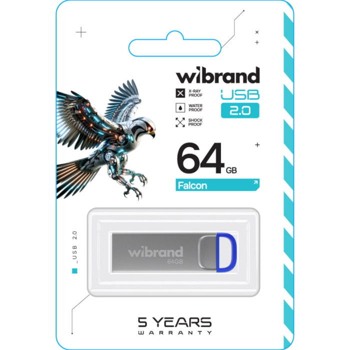 Флэшка WIBRAND Falcon 64GB USB2.0 Blue