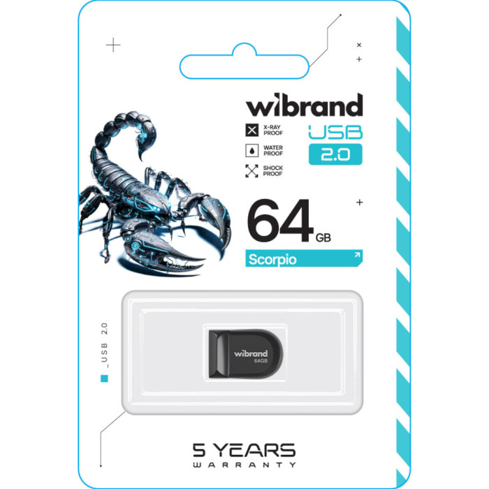 Флешка WIBRAND Scorpio 64GB USB2.0 Black