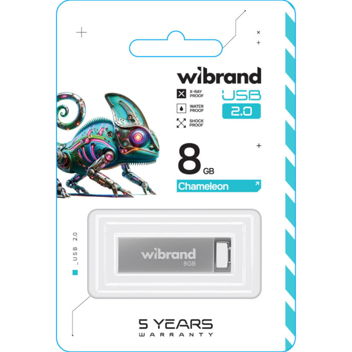Флэшка WIBRAND Chameleon 8GB USB2.0 Silver
