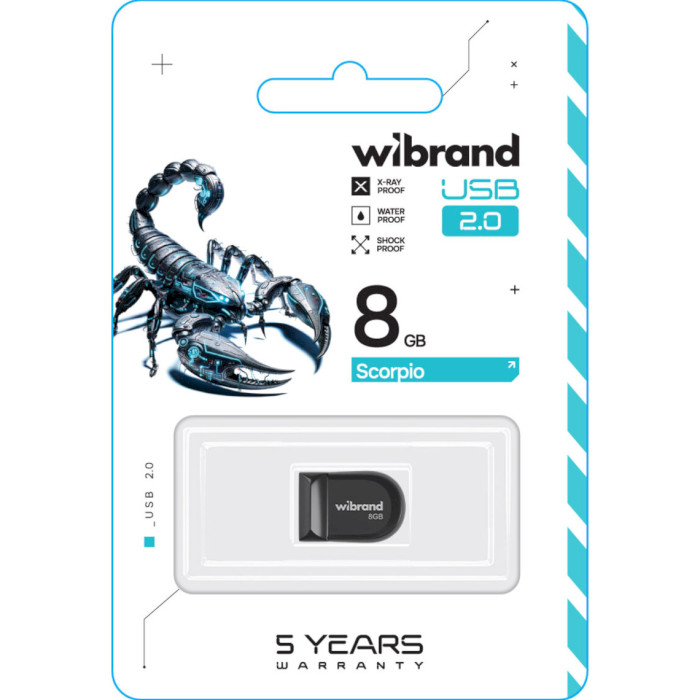 Флешка WIBRAND Scorpio 8GB USB2.0 Black