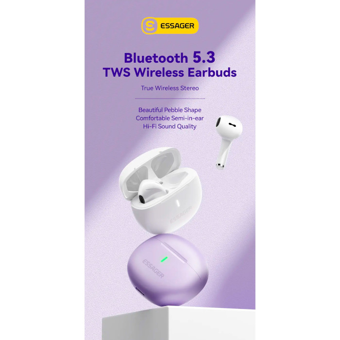 Навушники ESSAGER TWS Bluetooth Earphones White