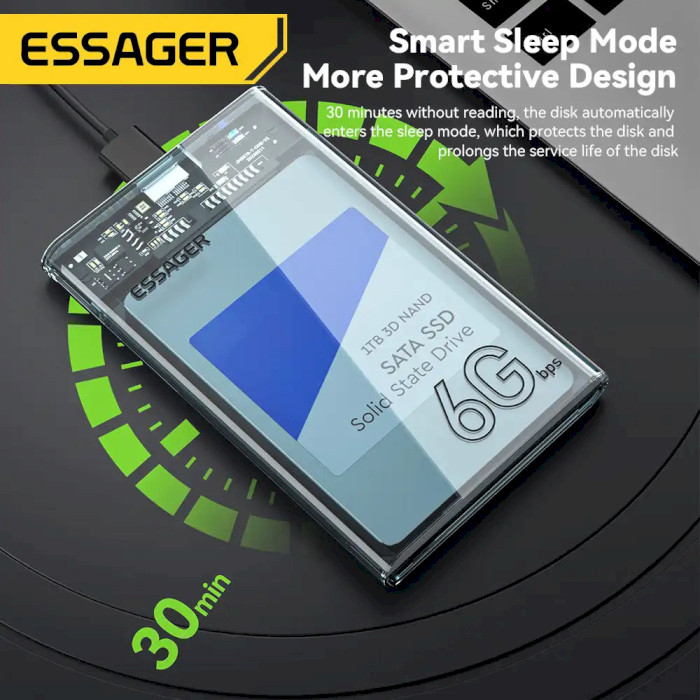Карман внешний ESSAGER ES-YPA01 2.5" SATA to USB 3.0 Transparent (EYPS0-XZ20-P)