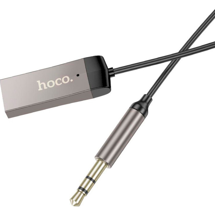 Bluetooth аудио адаптер HOCO E78 Benefit In-Car BT Audio Receiver Black Metal Gray