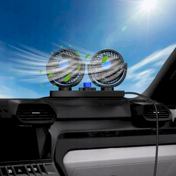 Автомобільний вентилятор OPTIMA F30 Duo 12V (F30-BK)