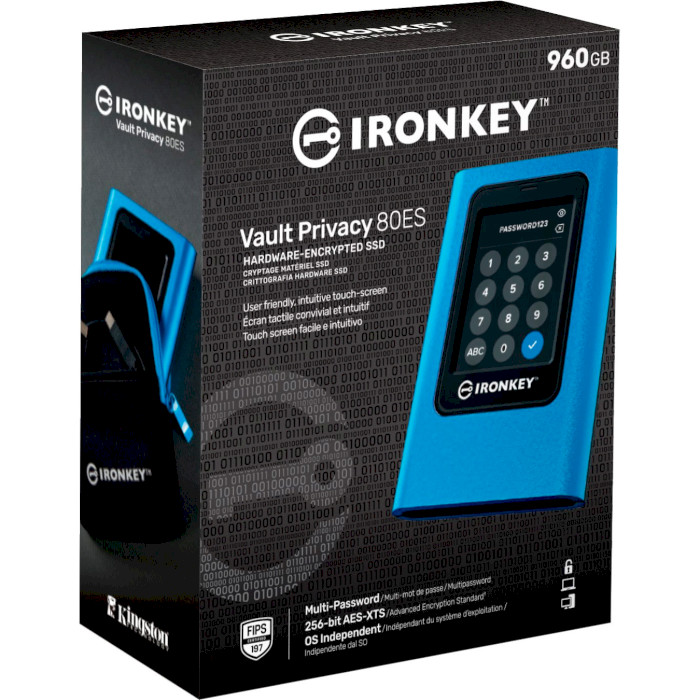 Портативний SSD диск KINGSTON IronKey Vault Privacy 80 960GB USB3.2 Gen1 (IKVP80ES/960G)