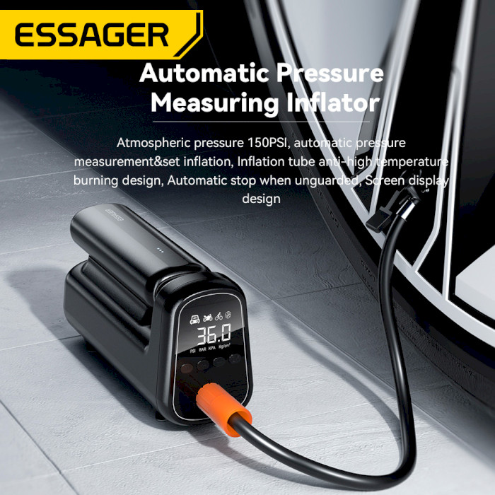 Пилосос автомобільний ESSAGER Geocentric Multi-function Cordless Pump Vacuum Cleaner Black