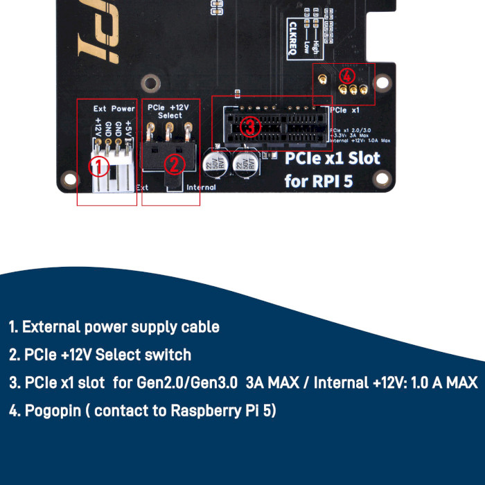 Плата розширення 52PI P02 PCIe Slot Extension Adapter Board for Raspberry Pi 5 (EP-0219)