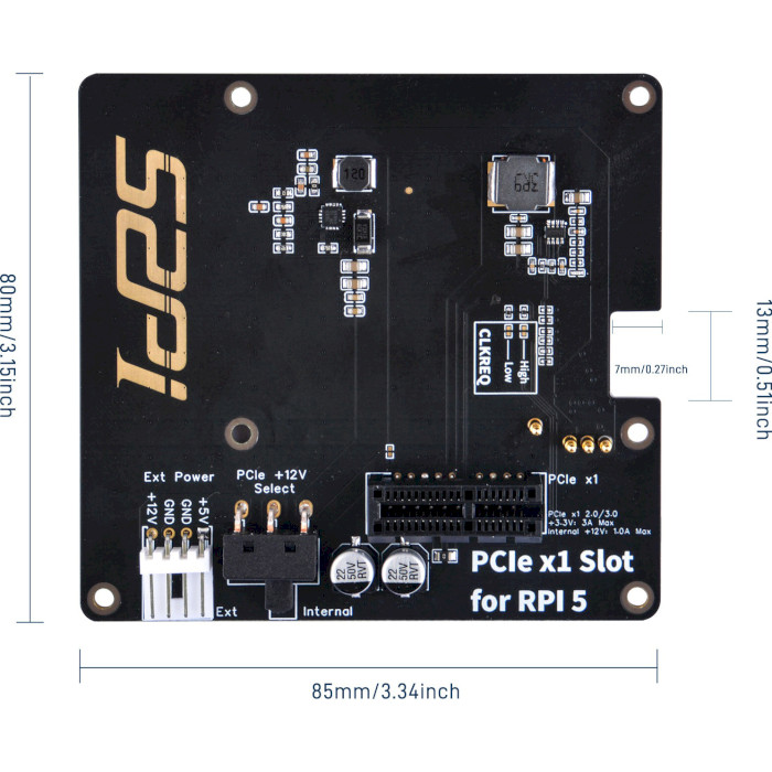 Плата розширення 52PI P02 PCIe Slot Extension Adapter Board for Raspberry Pi 5 (EP-0219)