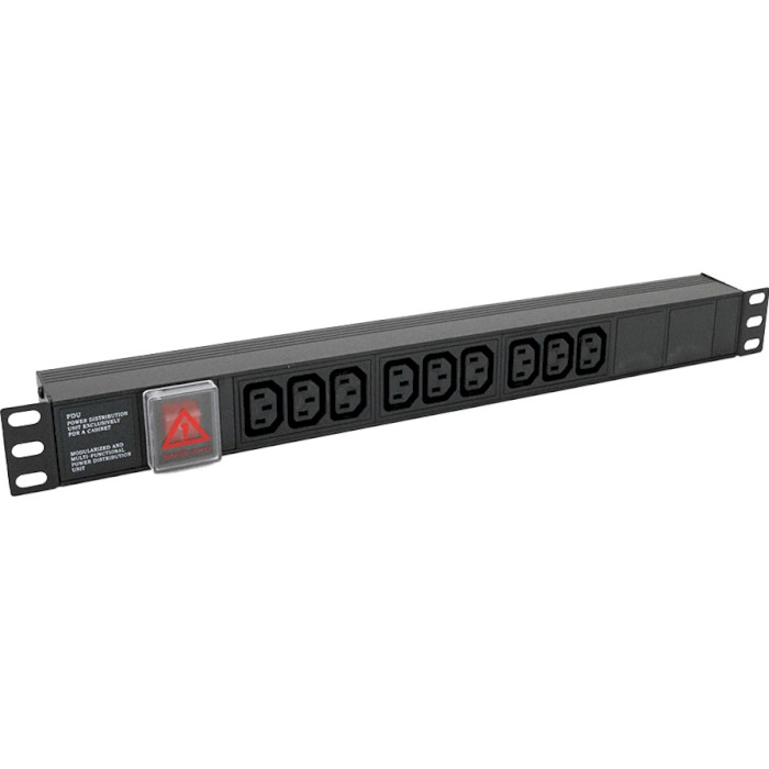 Блок розеток PIPO 19", 1U, 9x C13, 10А, з вимикачем, без кабелю (PPX9PDUGR)