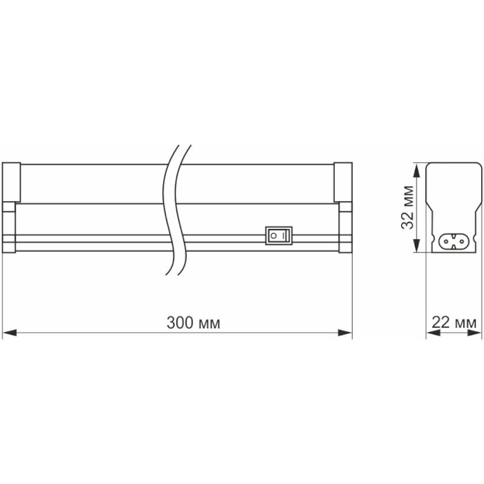 Ллінійний світильник VIDEX TL-T5-05035 5W 5000K