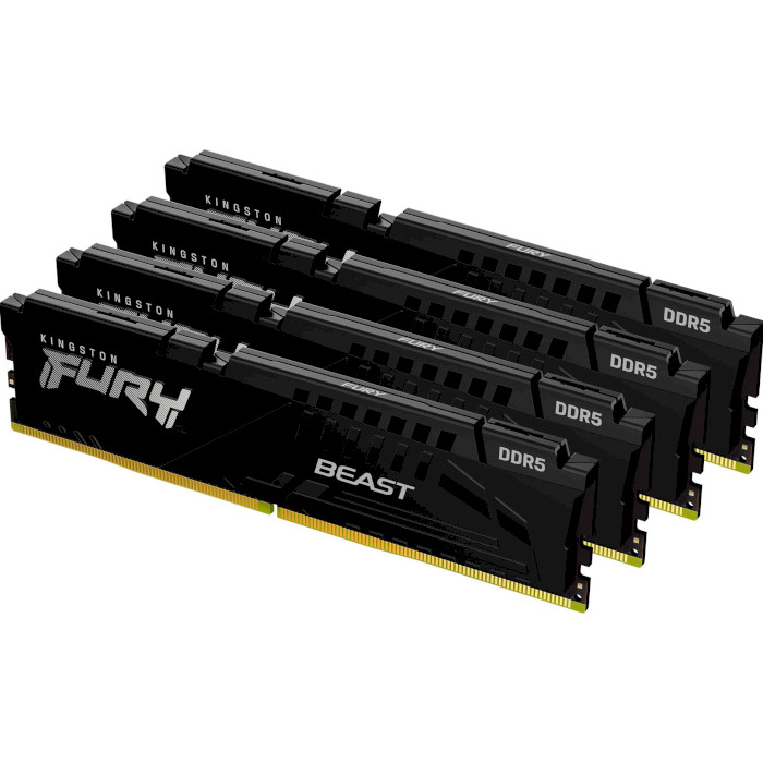 Модуль пам'яті KINGSTON FURY Beast Black DDR5 5600MHz 128GB Kit 4x32GB (KF556C40BBK4-128)