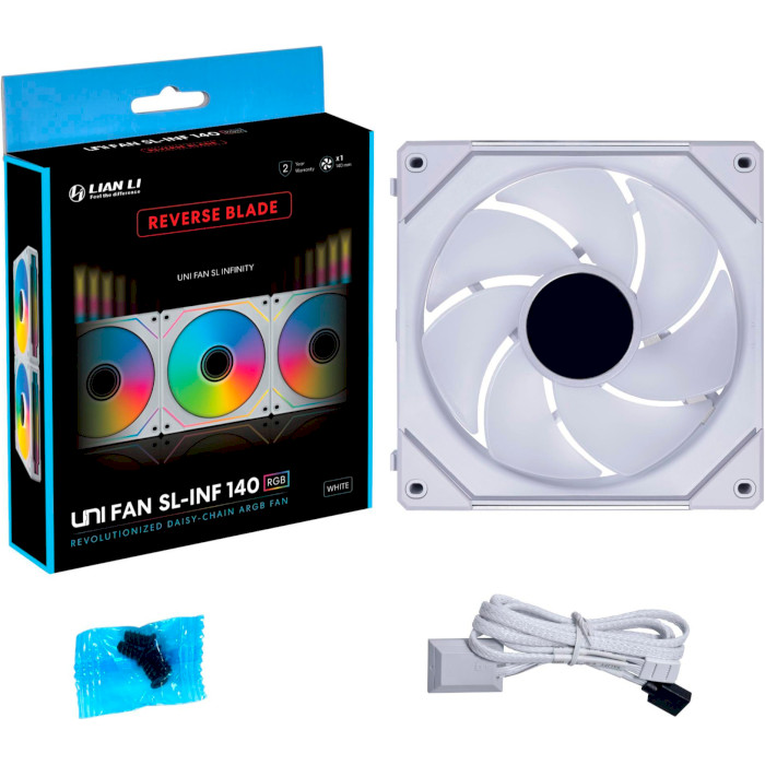 Вентилятор LIAN LI Uni Fan SL-Infinity 140 Reverse Blade White (G99.14RSLIN1W.00)