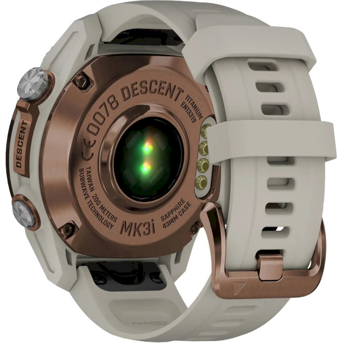 Смарт-годинник для дайверів GARMIN Descent Mk3i 43mm Bronze PVD Titanium with French Gray Silicone Band (010-02753-14)