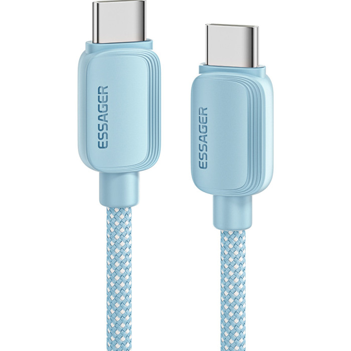 Кабель ESSAGER Breeze 100W Fast Charging Cable Type-C to Type-C 2м Blue (EXCTT1-WLA03-P)