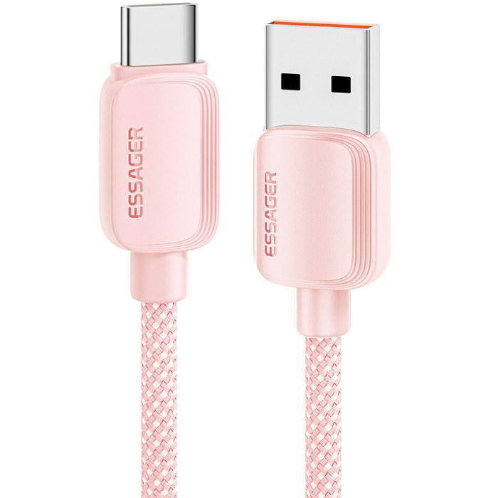 Кабель ESSAGER Breeze 100W Fast Charging Cable USB-A to Type-C 1м Pink (EXC7A-WL04-P)