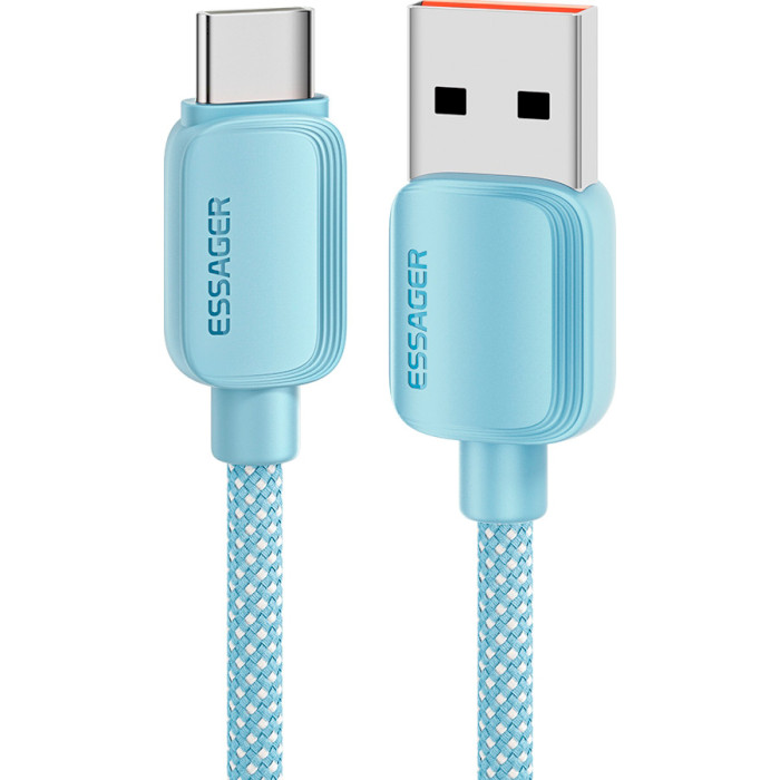 Кабель ESSAGER Breeze 100W Fast Charging Cable USB-A to Type-C 2м Blue (EXC7A-WLA03-P)